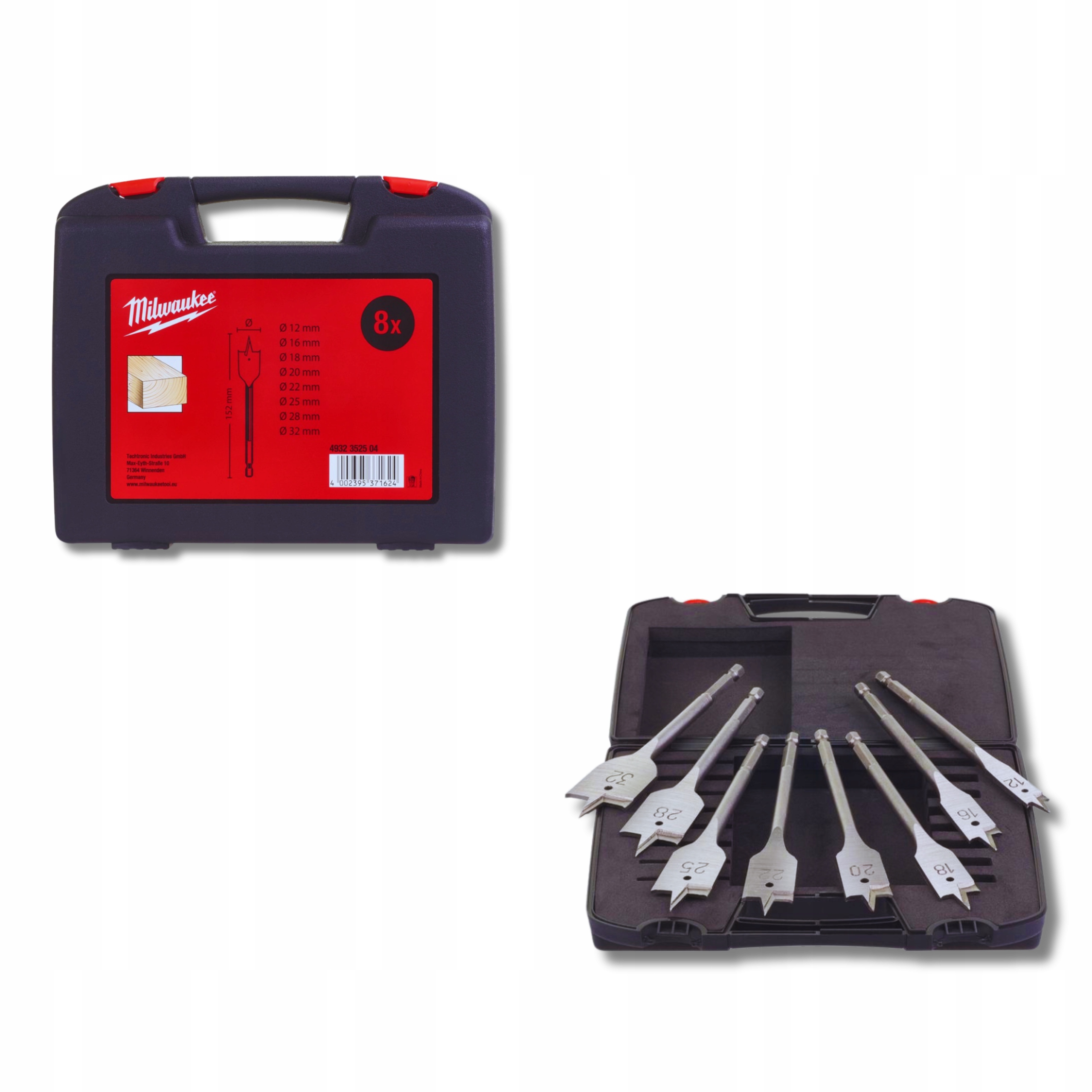 Sada vrtákov do dreva Milwaukee 4932352504 8 ks.